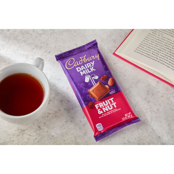 Cadbury Dairy Milk Fruit & Nut Milk Chocolate Candy, Bar 3.5 oz