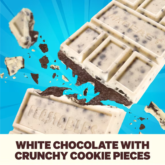 Feastables Mr Beast Cookies and Creme White Chocolate Bar, 2.1 oz (60g), 1 Bar