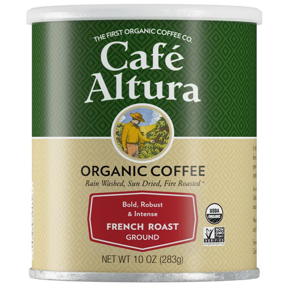 Cafe Altura Ground Organic Coffee, French Roast, 10 oz Can