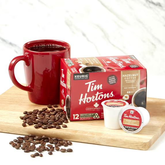 Tim Hortons, Hazelnut, K-Cup Coffee Pods, Medium Roast, 12 Count
