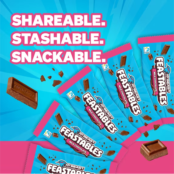 Feastables MrBeast Milk Chocolate Bar, 1.24 oz (35g), 5 Count